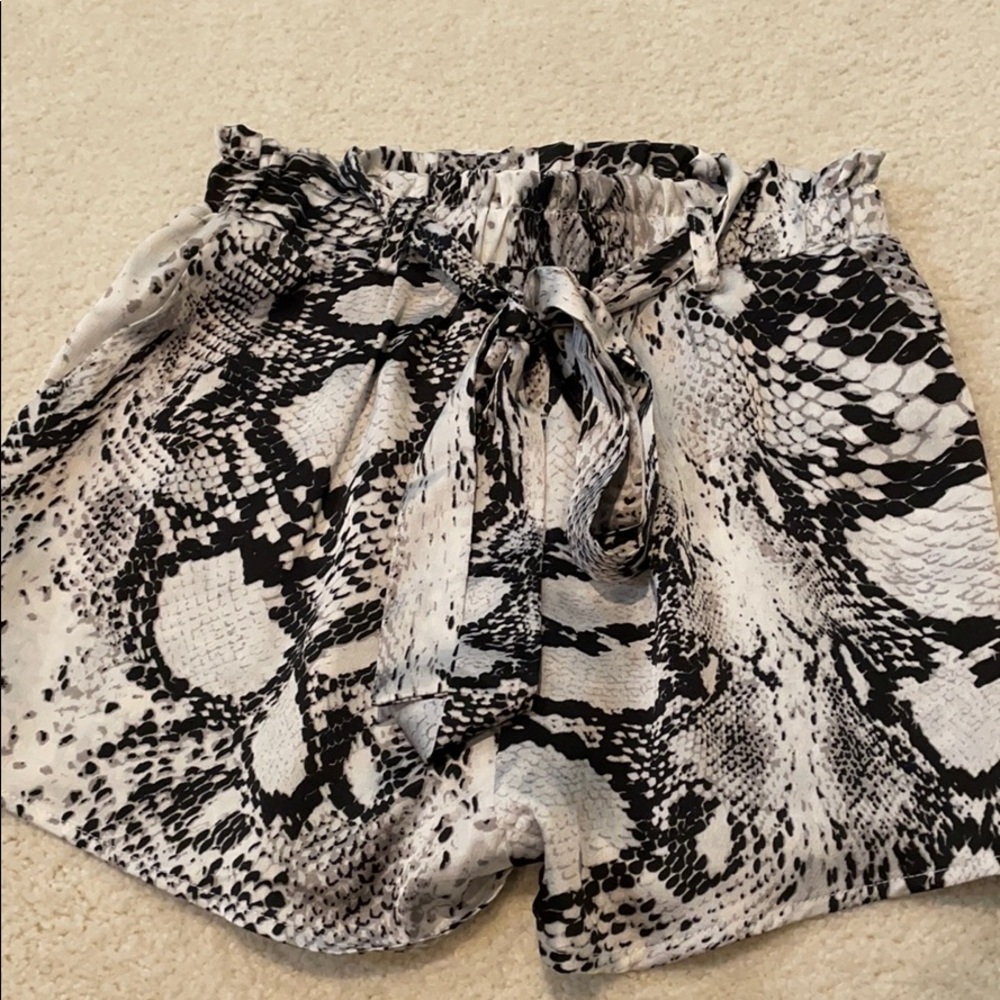 Superdown snakeskin shorts